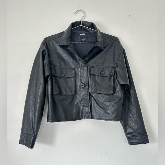 Love Tree Vegan Leather Shirt Jacket - Picture 1 of 4
